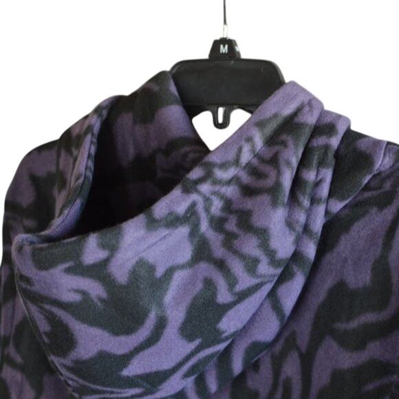 LAZER Men's Polar Fleece Pullover Hooded Sweatshirt In Purple Swirl, Size Small - Picture 5 of 5
